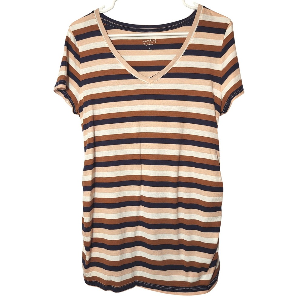 Maternity Bundle Med 2 Piece Blanqi Everyday‎ Blue Legging Isabel Stripe T-Shirt - Picture 4 of 7